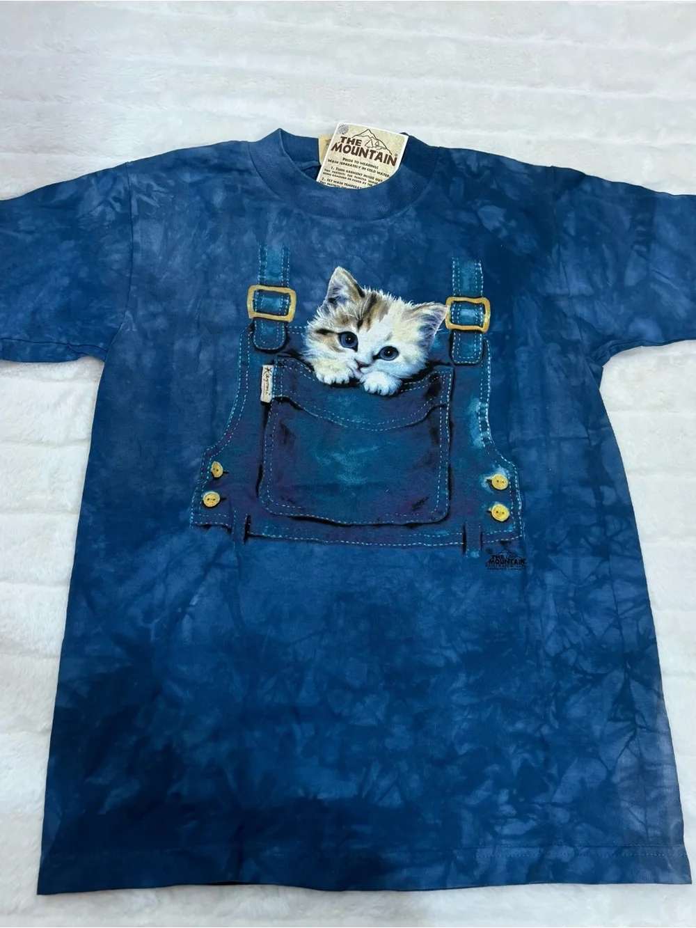 The Mountain Navy Blue Kitten Overalls T-Shirt